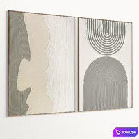 Plaster Two Photo Frame D-631 3D Model Vray, Corona