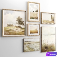 Minimal Photo Frame Set-17 3D Model Vray, Corona