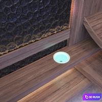 Finnish sauna with burnt wood decor 3D Model Corona