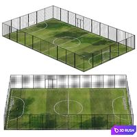 Low Poly Football Box 3D Model Vray, Corona
