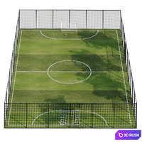 Low Poly Football Box 3D Model Vray, Corona
