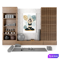 Home Gym Fitness Decoration Set 61 3D Model Vray