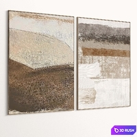 Plaster Two Photo Frame B-688 3D Model Vray, Corona