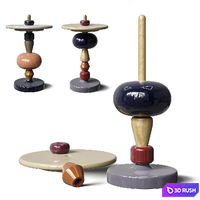 Shuffle table 3D Model Vray, Corona