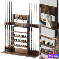 Billiards cue stand 3D Model Corona