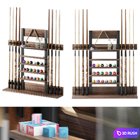 Billiards cue stand 3D Model Corona