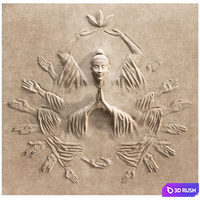 Bas-relief Meditation 3D Model Corona