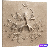 Bas-relief Meditation 3D Model Corona