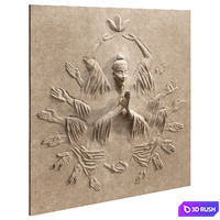 Bas-relief Meditation 3D Model Corona