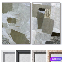 Set of large wall paintings 3356 3D Model Vray, Corona