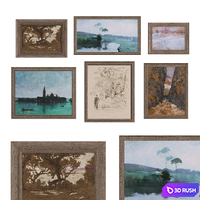Set of classic paintings 53 3D Model Corona