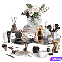Cosmetic set with a bouquet of roses 3D Model Corona