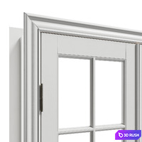 Classic white double door 3D Model Vray, Corona