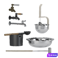 Bath ta, buckets, ladles 3D Model Vray, Corona