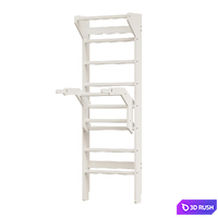 Modern style wall bars with gymnastic rings 3D Model Corona