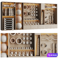 Rack with sports equipment for yoga and group classes 001 3D Model Corona
