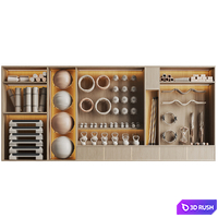 Rack with sports equipment for yoga and group classes 001 3D Model Corona
