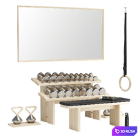 Set of dumbbells, weights and equipment Kenko 3D Model Vray, Corona
