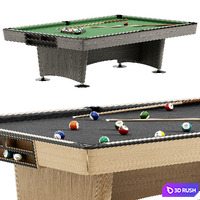 Gold Crown Billiard Table 3D Model Corona