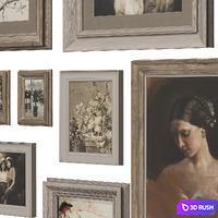 Set of classic paintings 105 3D Model Corona