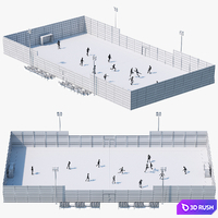 Handball with players 3D Model Corona