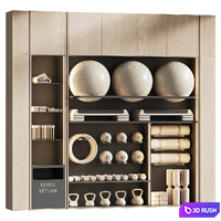 Shelf with sports equipment for yoga and group classes 002 3D Model Corona