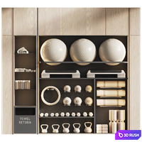 Shelf with sports equipment for yoga and group classes 002 3D Model Corona