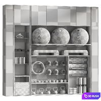 Shelf with sports equipment for yoga and group classes 002 3D Model Corona