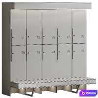 Sports locker 01 3D Model Vray, Corona