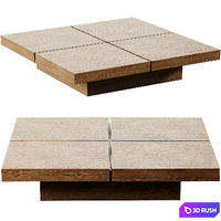 Rustic Wooden Coffee Table 3D Model Vray, Corona