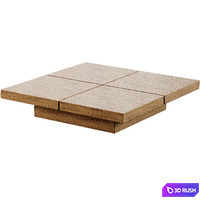 Rustic Wooden Coffee Table 3D Model Vray, Corona