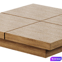 Rustic Wooden Coffee Table 3D Model Vray, Corona
