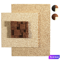 Abstract Square Wall Decor Wooden Cubes 3D Model Vray