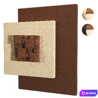Abstract Square Wall Decor Wooden Cubes 3D Model Vray