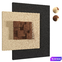 Abstract Square Wall Decor Wooden Cubes 3D Model Vray