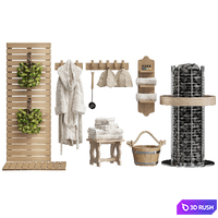 Accessories for baths and saunas 3D Model Vray, Corona