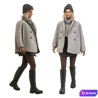 Walking woman character 04 3D Model Corona