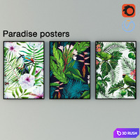 Paradise Posters 3D Model Vray, Corona