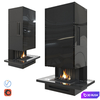 Fireplace Loft 3D Model Vray, Corona