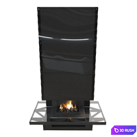 Fireplace Loft 3D Model Vray, Corona