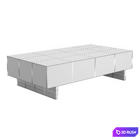 Anthropologie Savi Striped Inlay Coffee Table 3D Model Corona