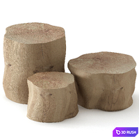 Stump coffee tables 3D Model Vray, Corona