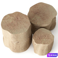 Stump coffee tables 3D Model Vray, Corona