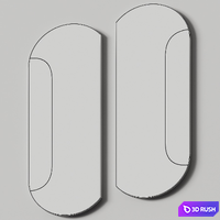 Stylish club bridge mirrors 3D Model Vray, Corona
