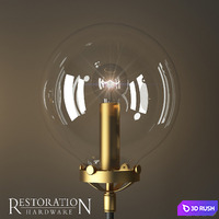 RH bistro globe clear glass single sconce 3D Model Corona
