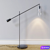 West Elm Adjustable Glass Floor Lamp 3D Model Corona