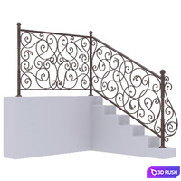 Forged fencing 3D Model Vray