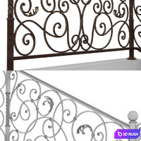 Forged fencing 3D Model Vray