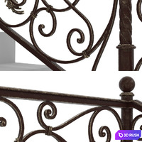 Forged fencing 3D Model Vray