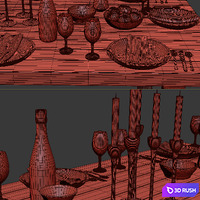 Zuma Pumice Accent Chair Dining Set 3D Model Vray